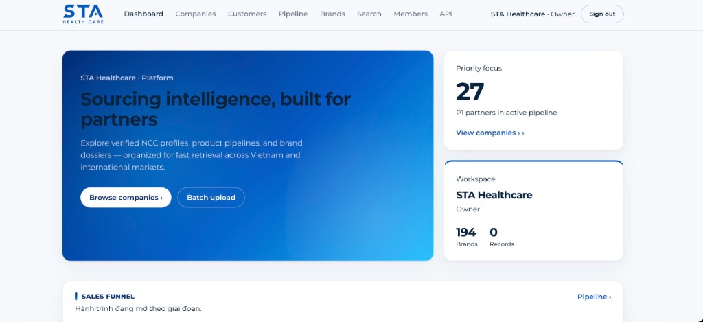 Work in progress: STA healthcare data platform